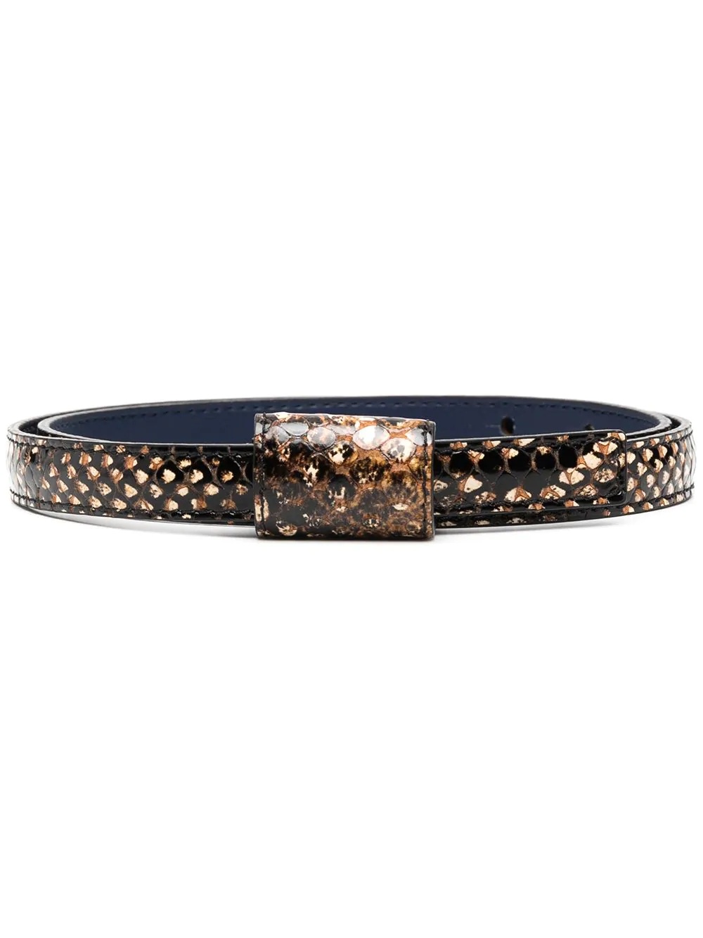 snake-print thin belt - 1