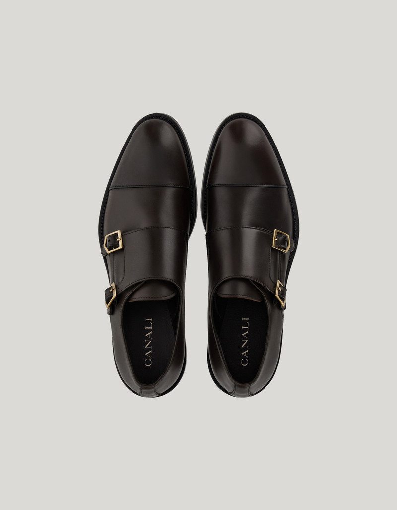 MONK STRAPS IN DARK BROWN PADDED CALFSKIN 4