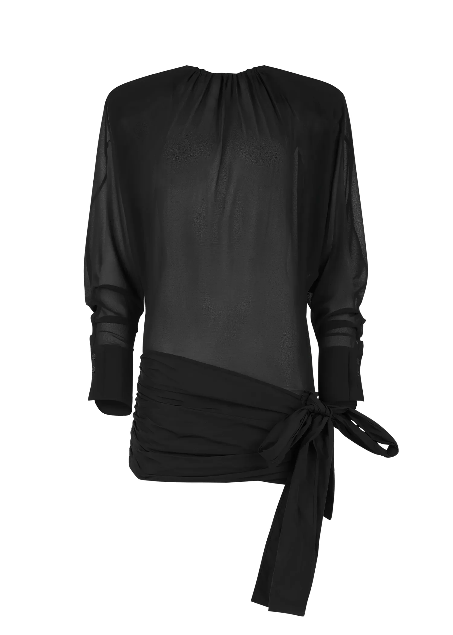MINI TIE DRESS BLACK - 1