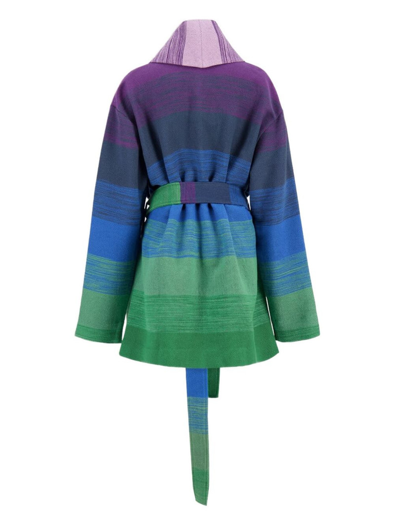 MARRAKSHI LIFE stripe-pattern belted cardigan outlook