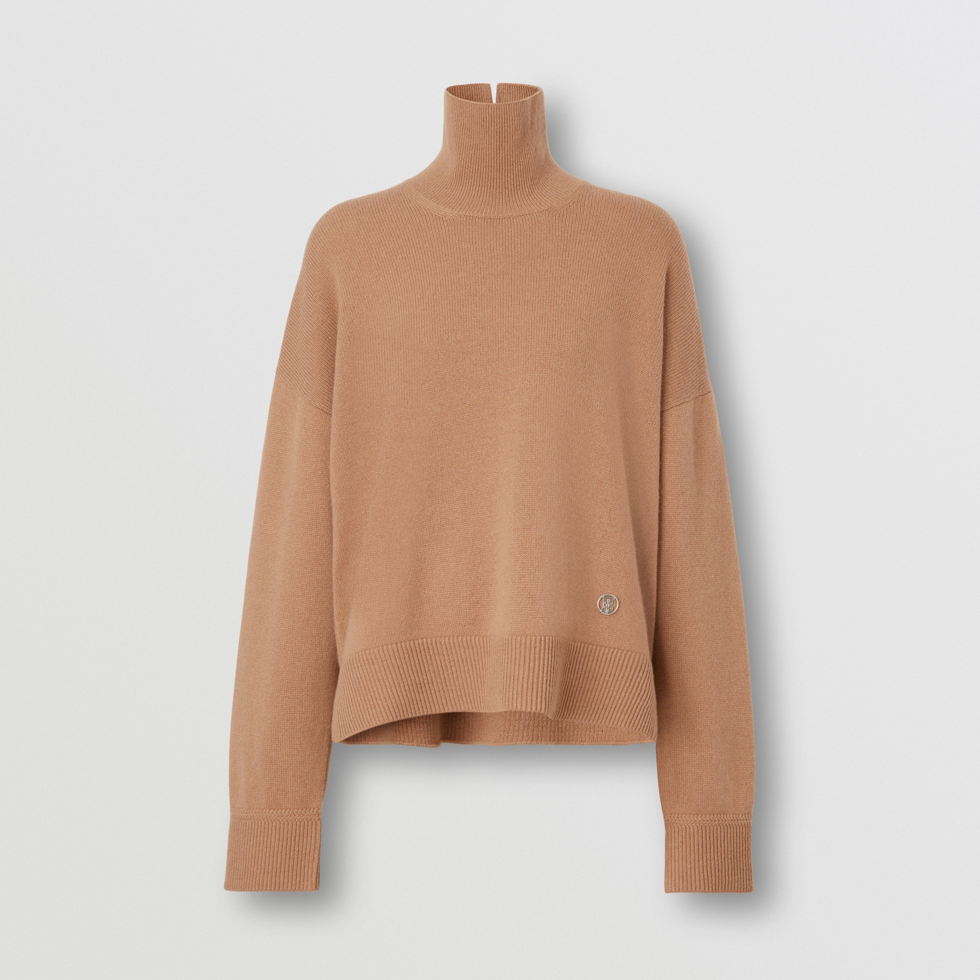 Monogram Motif Cashmere Funnel Neck Sweater - 1
