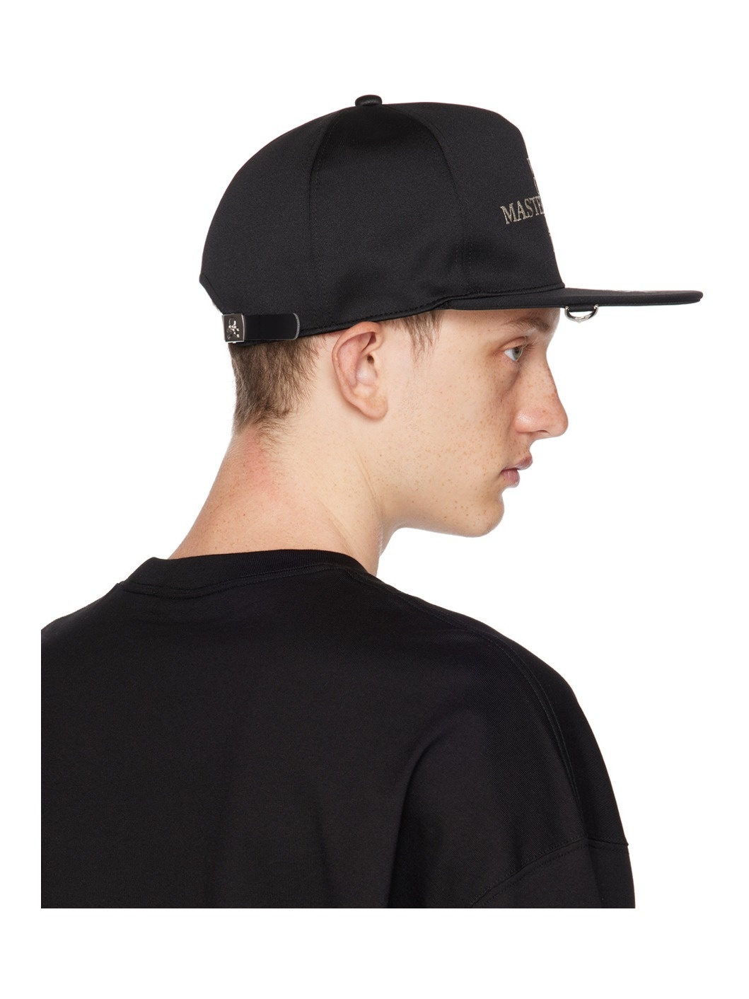 Black Embroidered Cap - 3