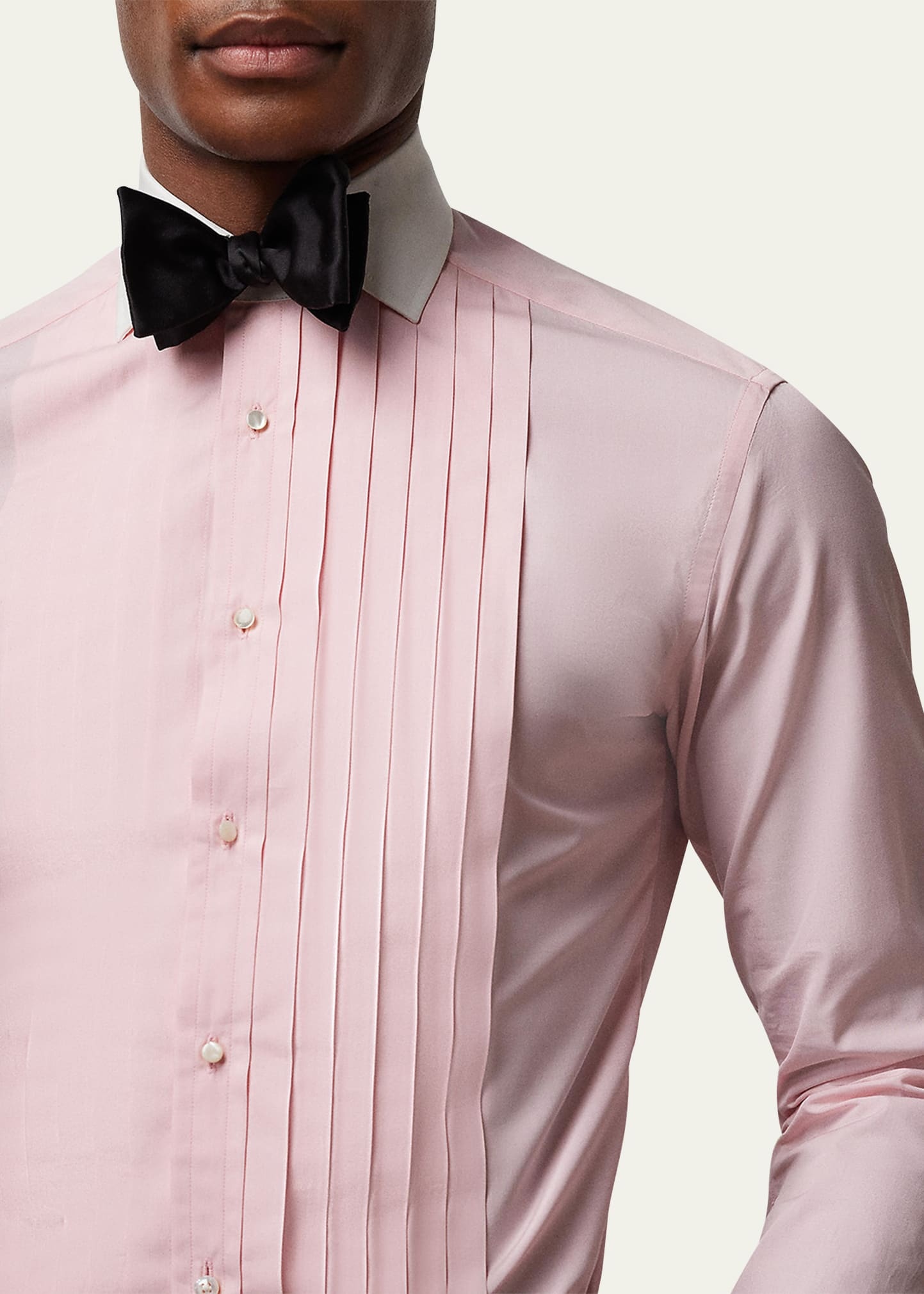 Men's Pleated French-Cuff Tuxedo Shirt - 5