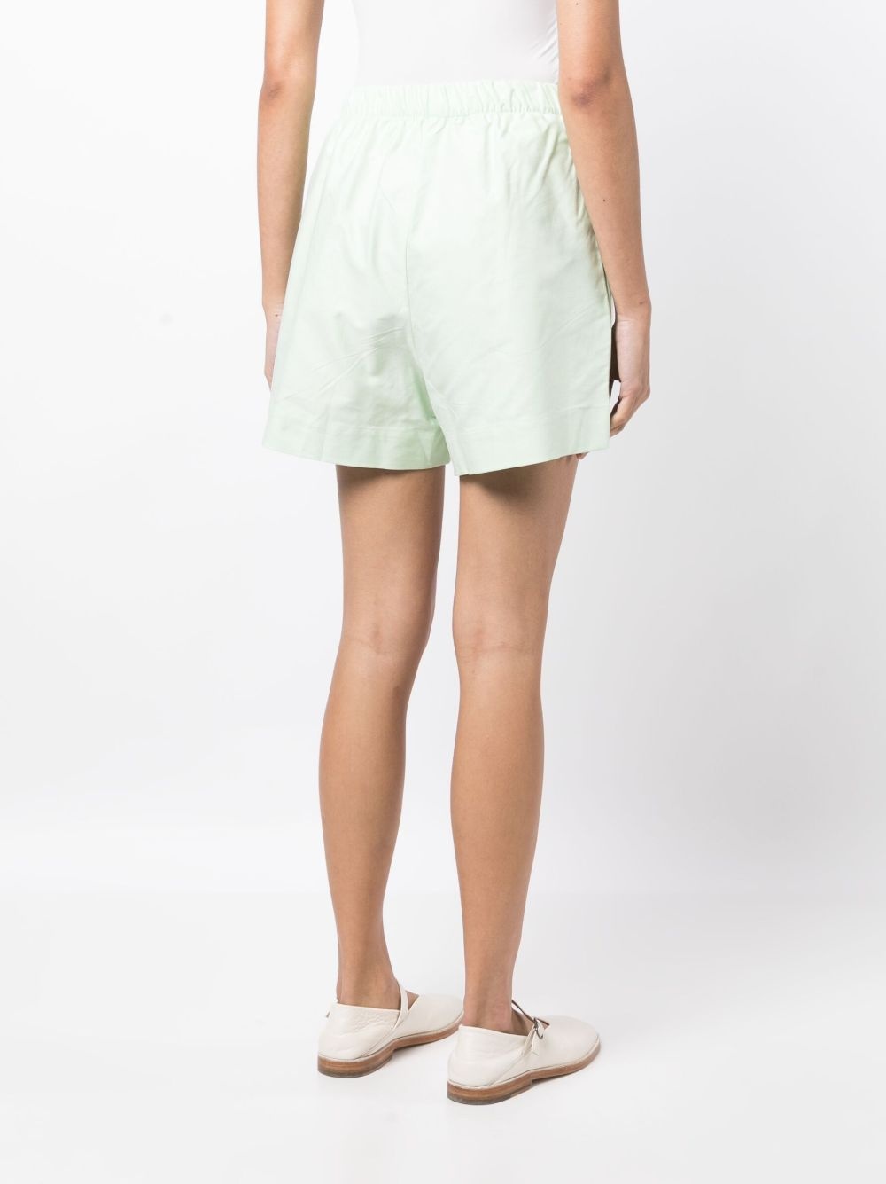 wide-leg cotton shorts - 4