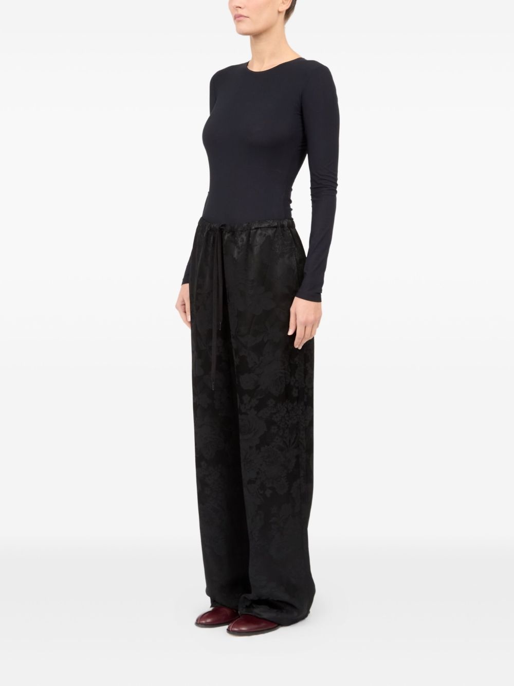floral-jacquard trousers - 5