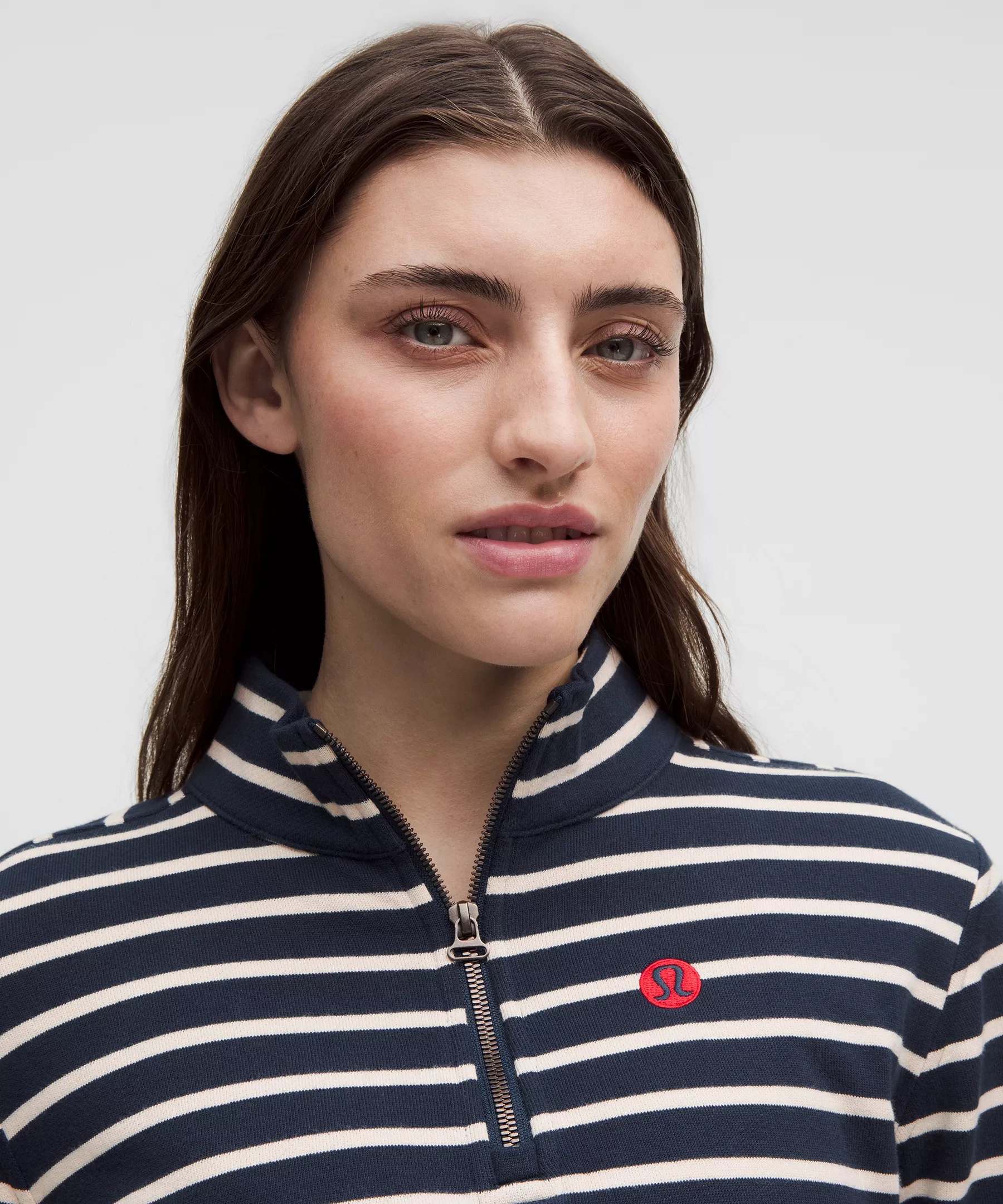 Cotton French Terry Cropped Half Zip - 4