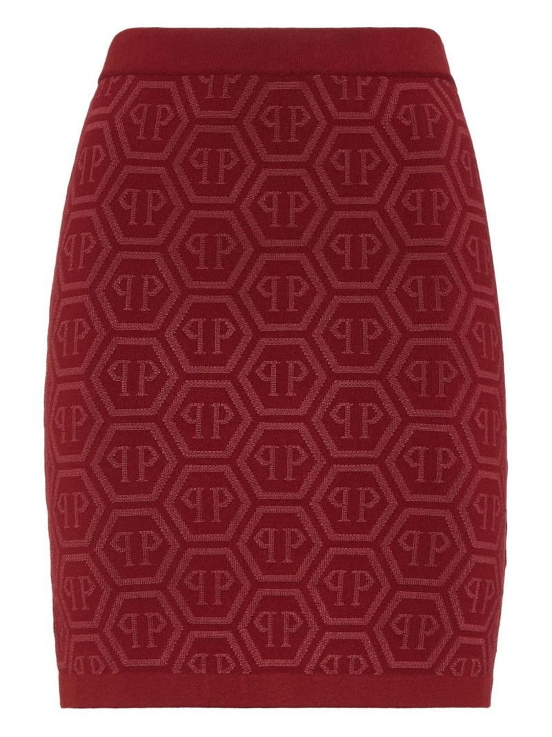 Monogram knitted mini skirt 4