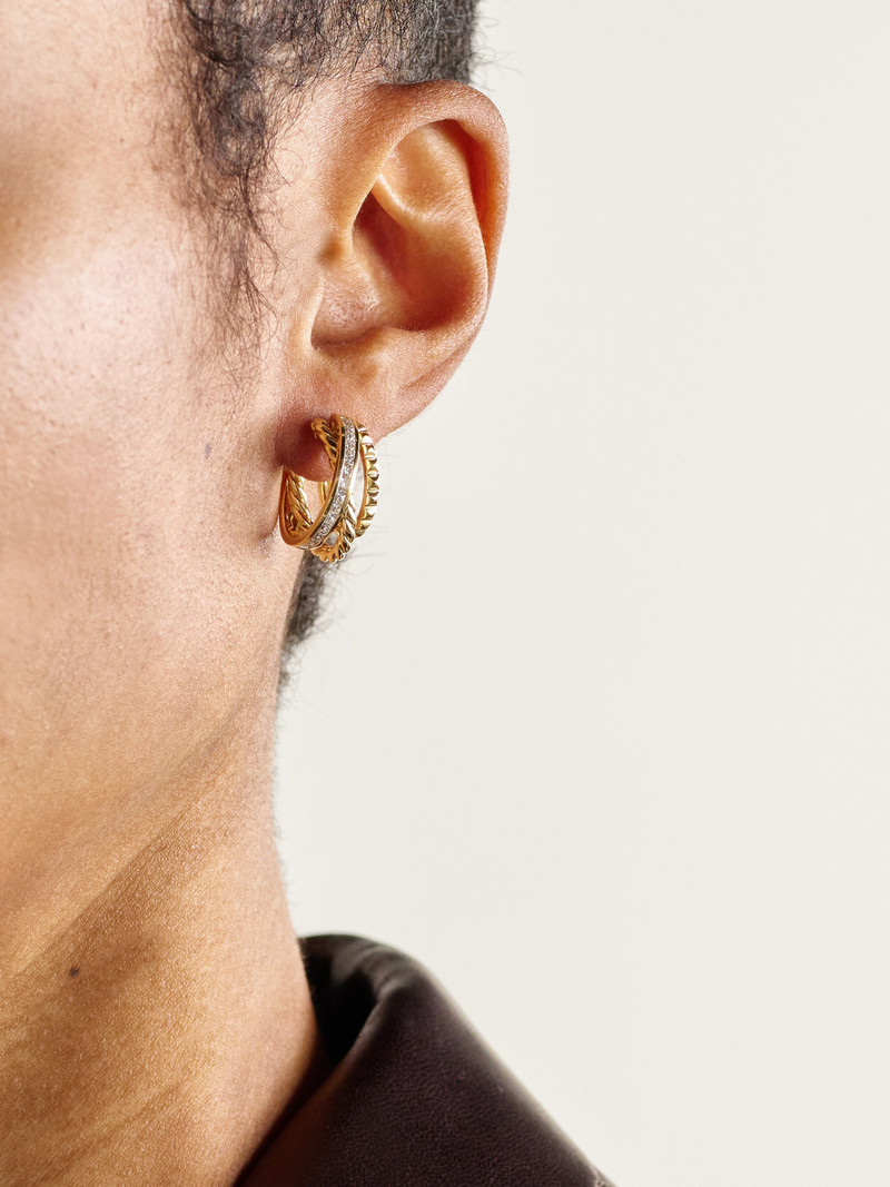 DAVID YURMAN Crossover Trio 18-karat Gold Diamond Earrings outlook