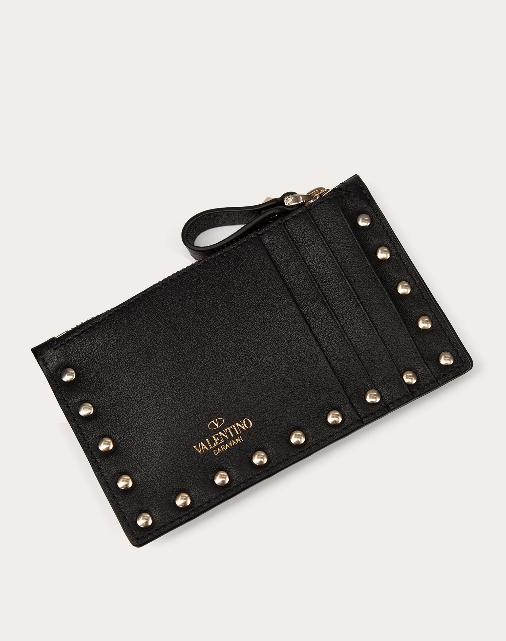 ROCKSTUD CALFSKIN CARDHOLDER WITH ZIPPER - 3