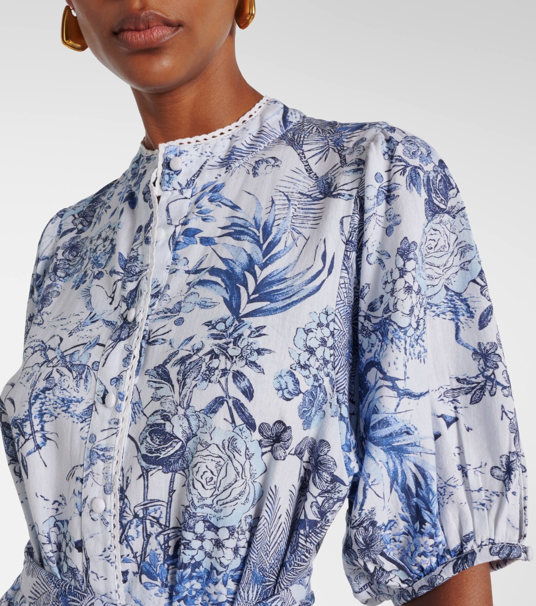 Kitty cotton and linen shirt dress - 4