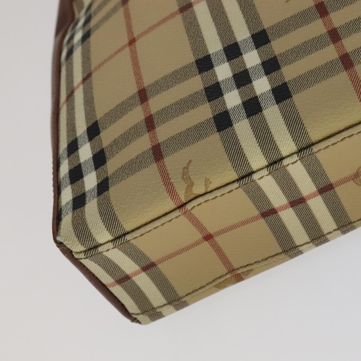 Burberry Nova Check Shoulder Bag Pvc Leather Beige - 14