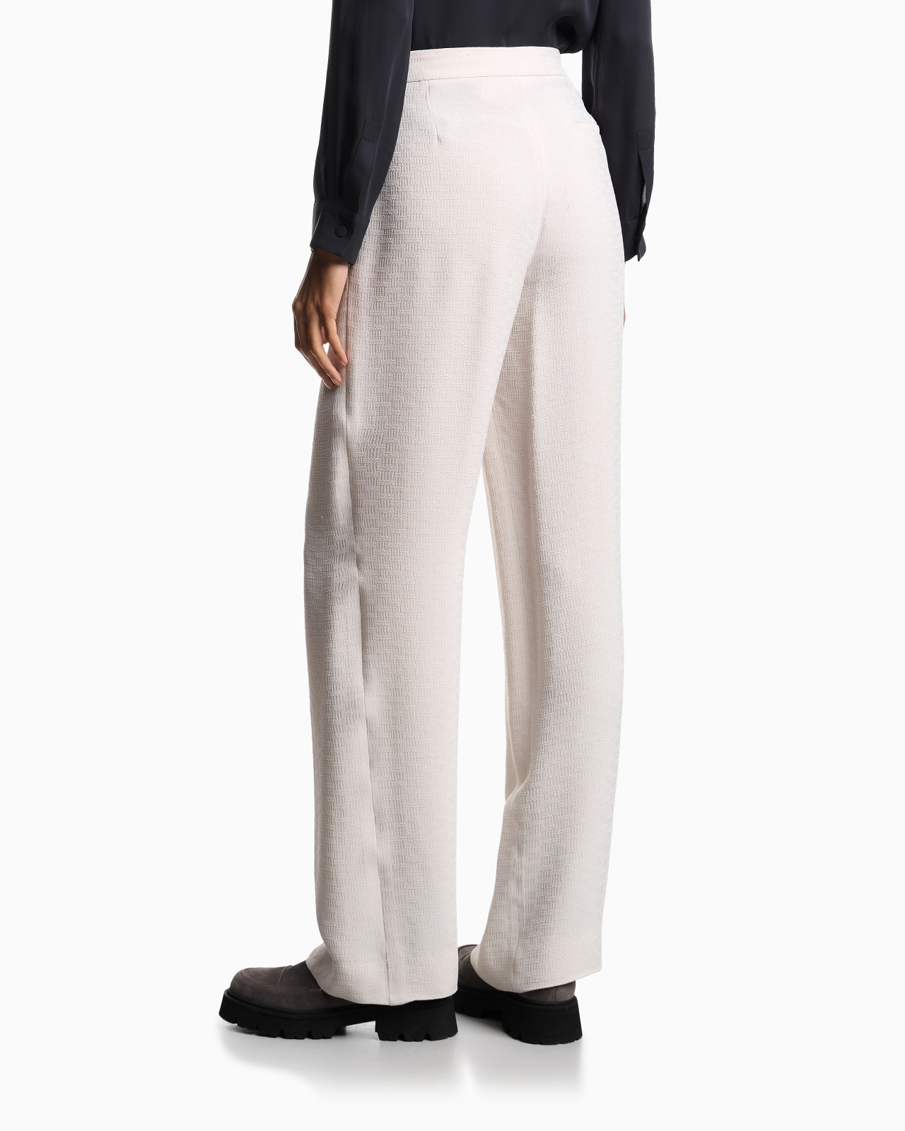 ICON TROUSERS IN FLUID ARMURE FABRIC - 3