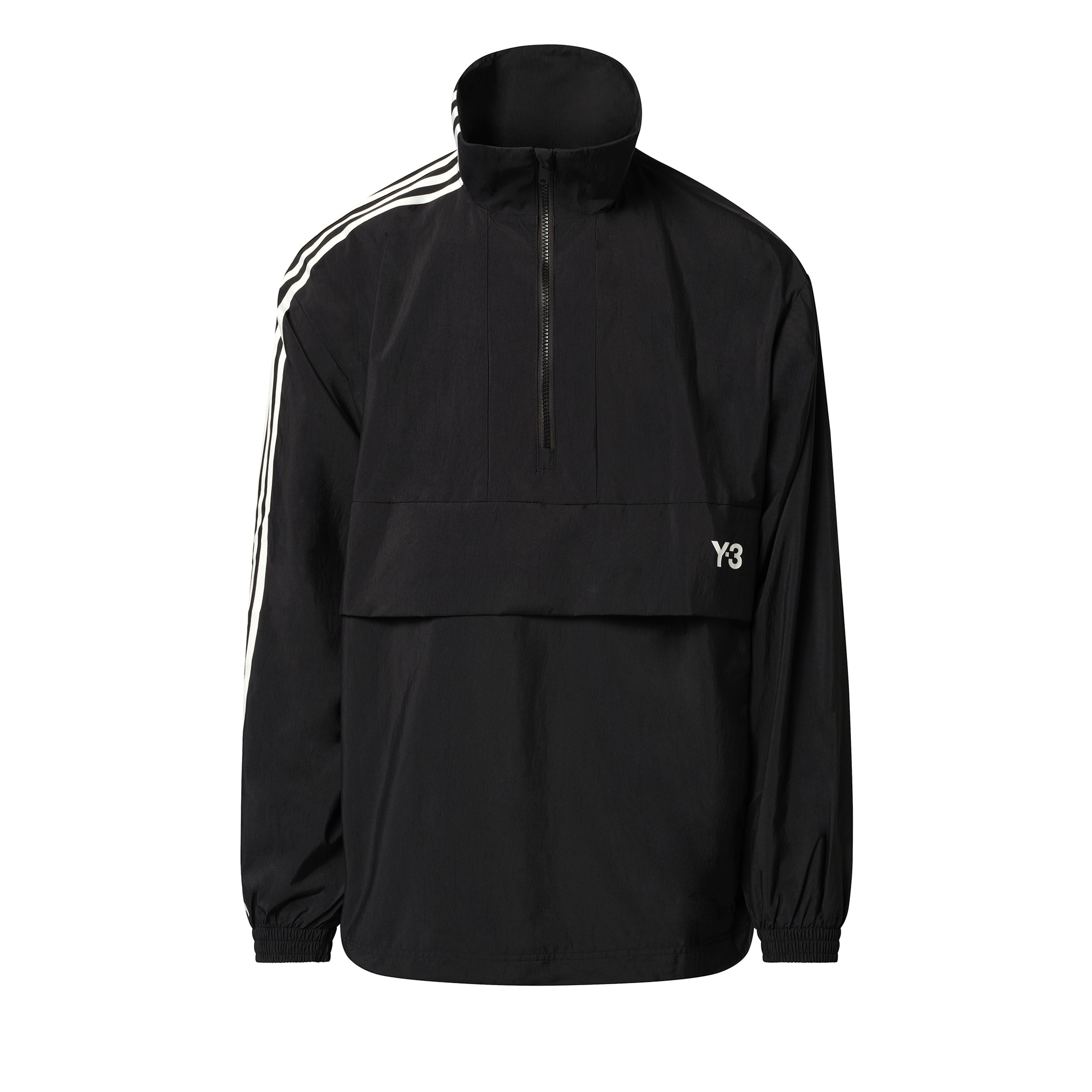 3 Stripe Nylon Anorak in Black - 2