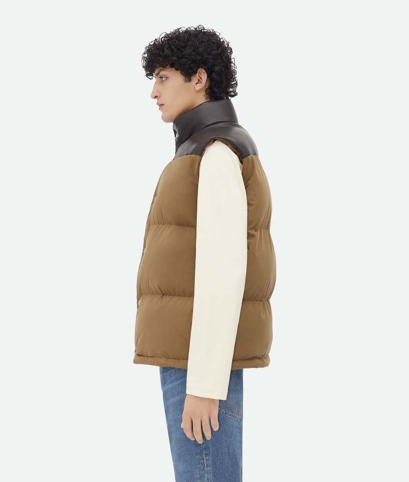 Bottega Veneta Frosted Poplin And Leather Gilet outlook