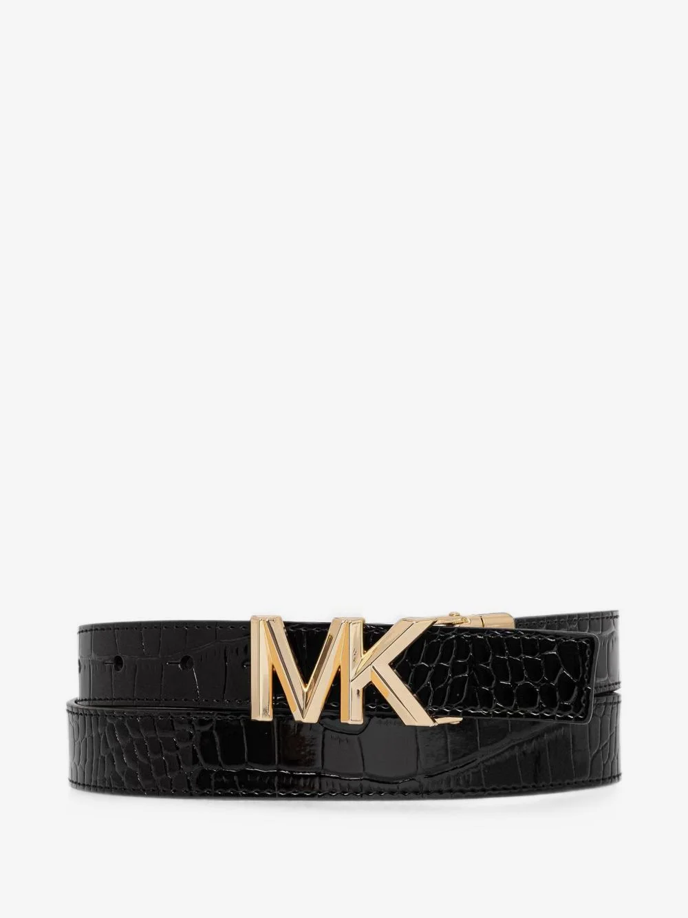 croc-effect logo-plaque belt - 1