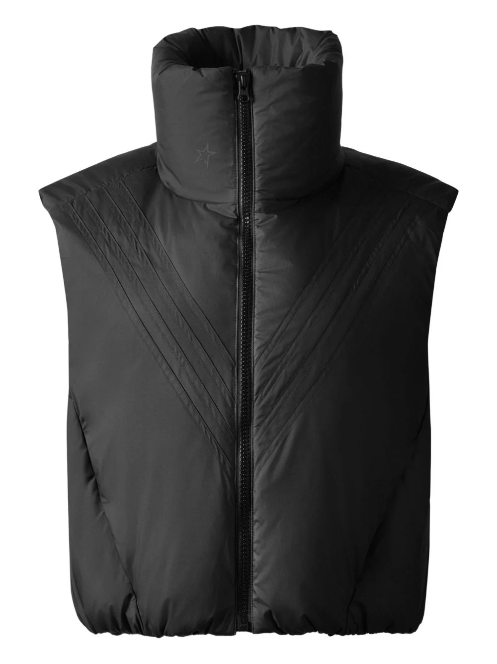 chevron funnel-neck gilet - 1