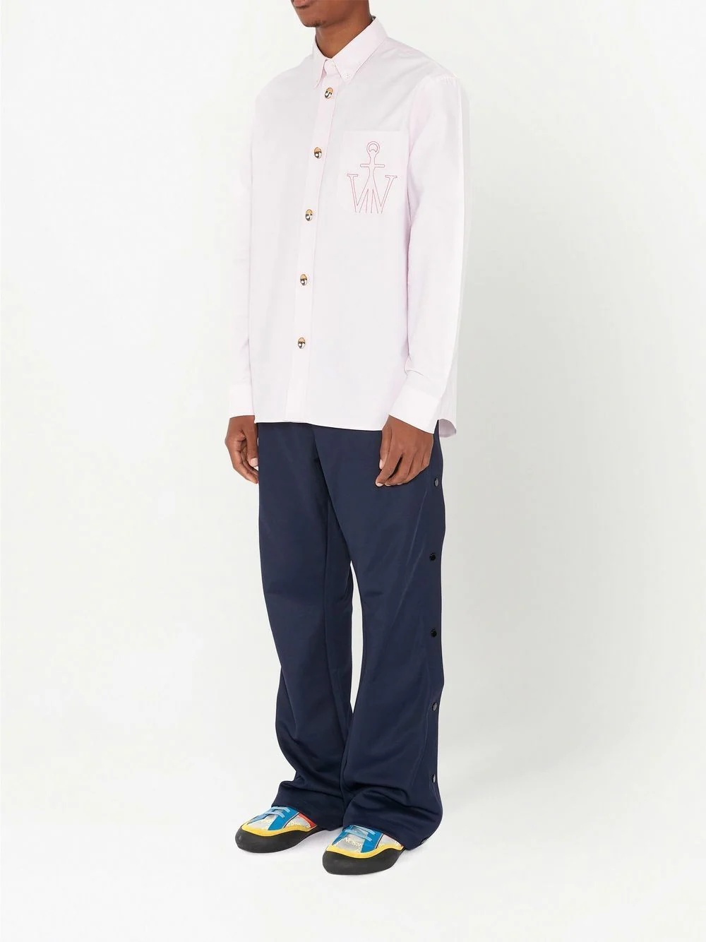 logo-embroidered cotton shirt - 3