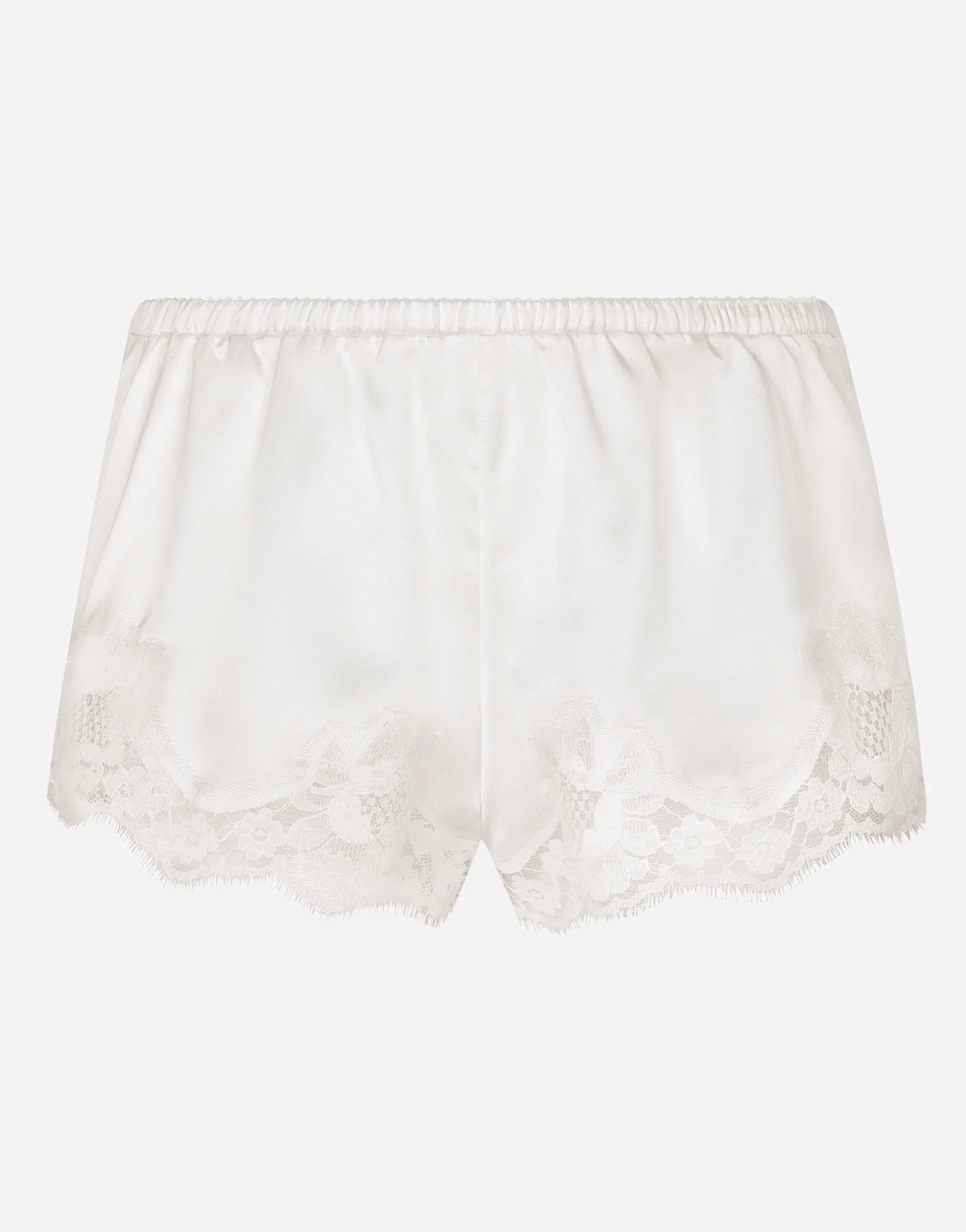 Shorts in satin with lace - 1