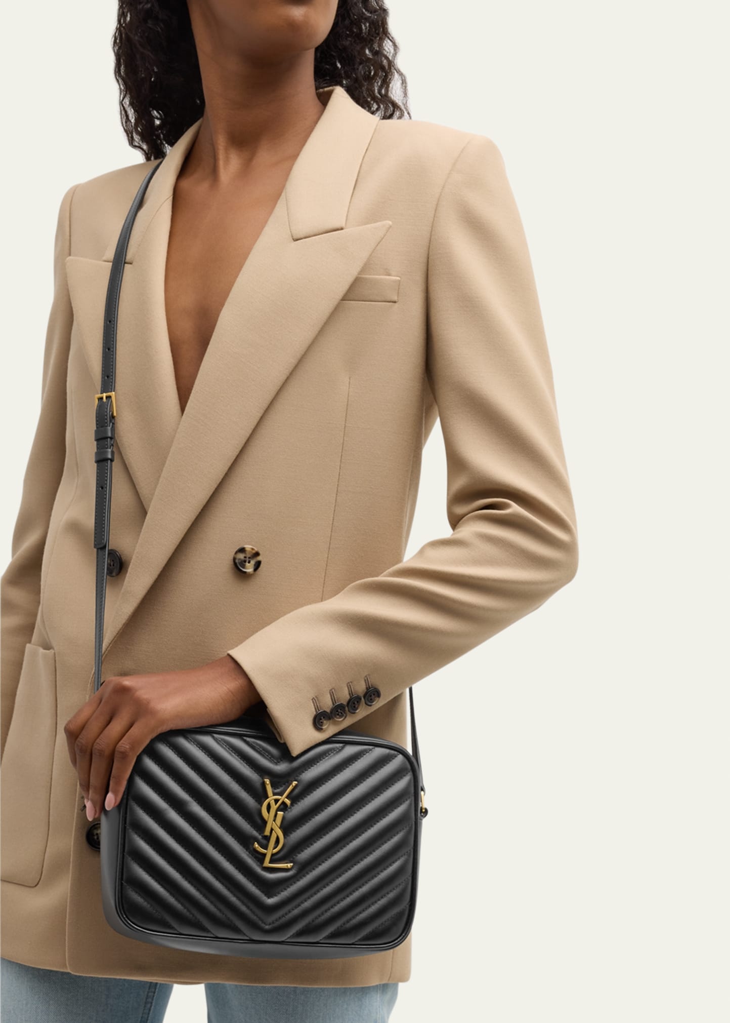 Lou Medium YSL Camera Bag with Pocket in Quilted Leather - 6