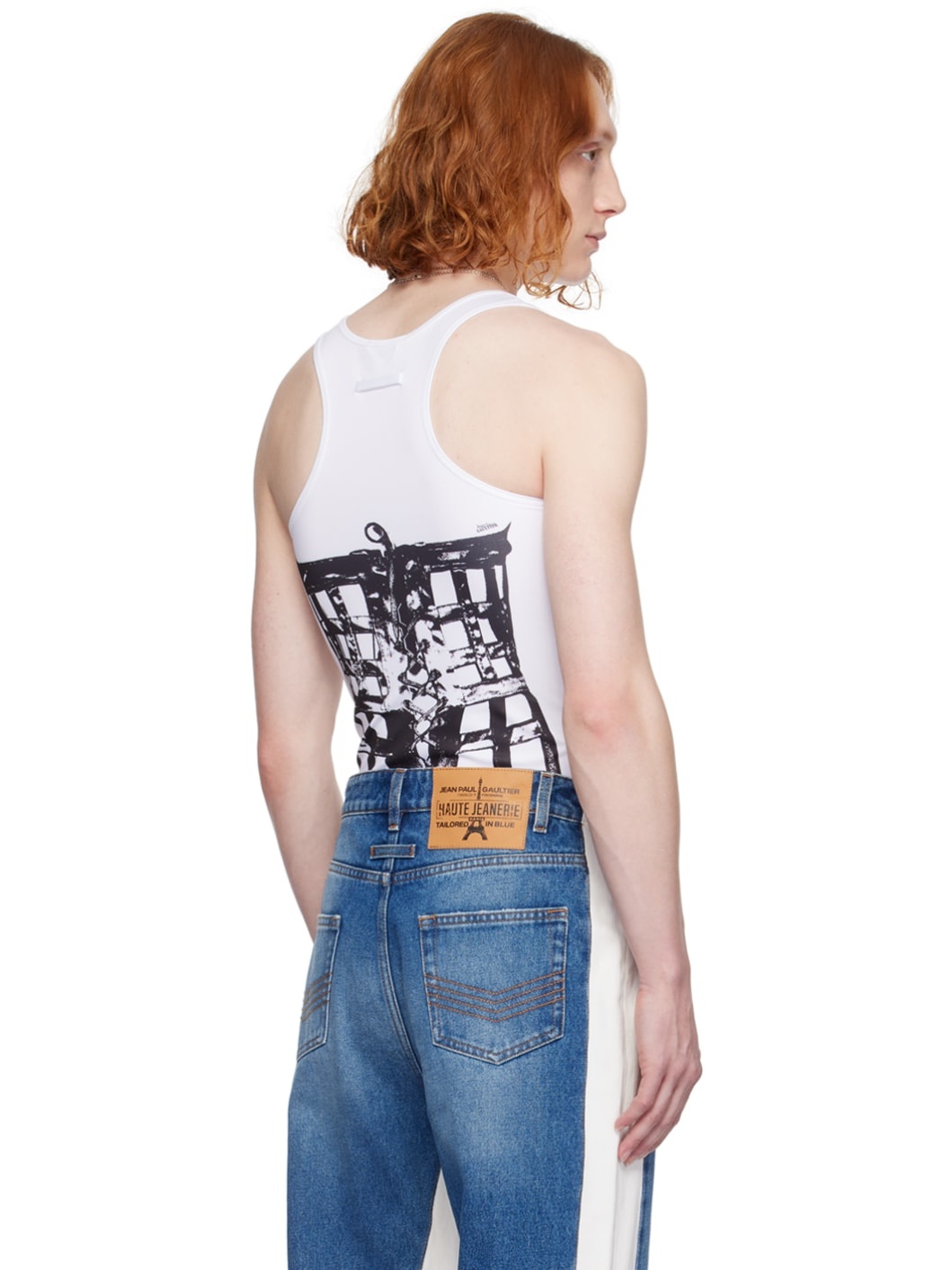 White Trompe-L'œil Tank Top - 3