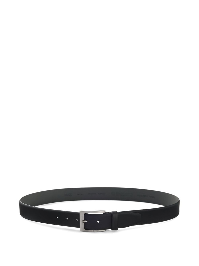 logo-engraved leather belt 1