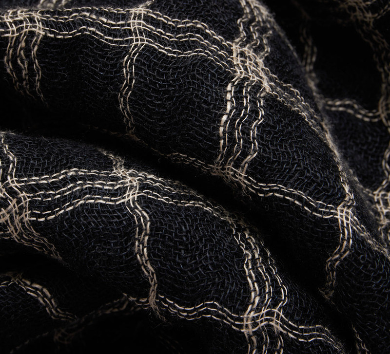 Utility Shirt - Black/Ecru Wavy Check 5