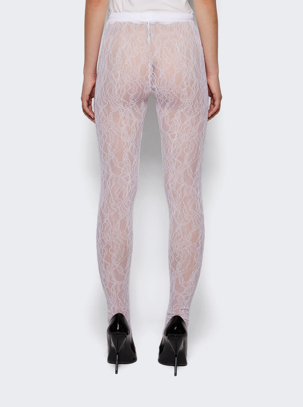 Lace Stirrup Legging White - 4