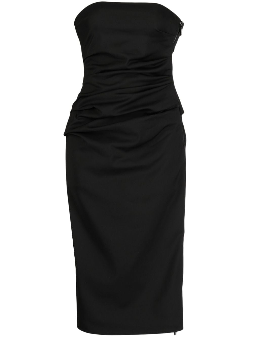 ruched strapless dress - 1