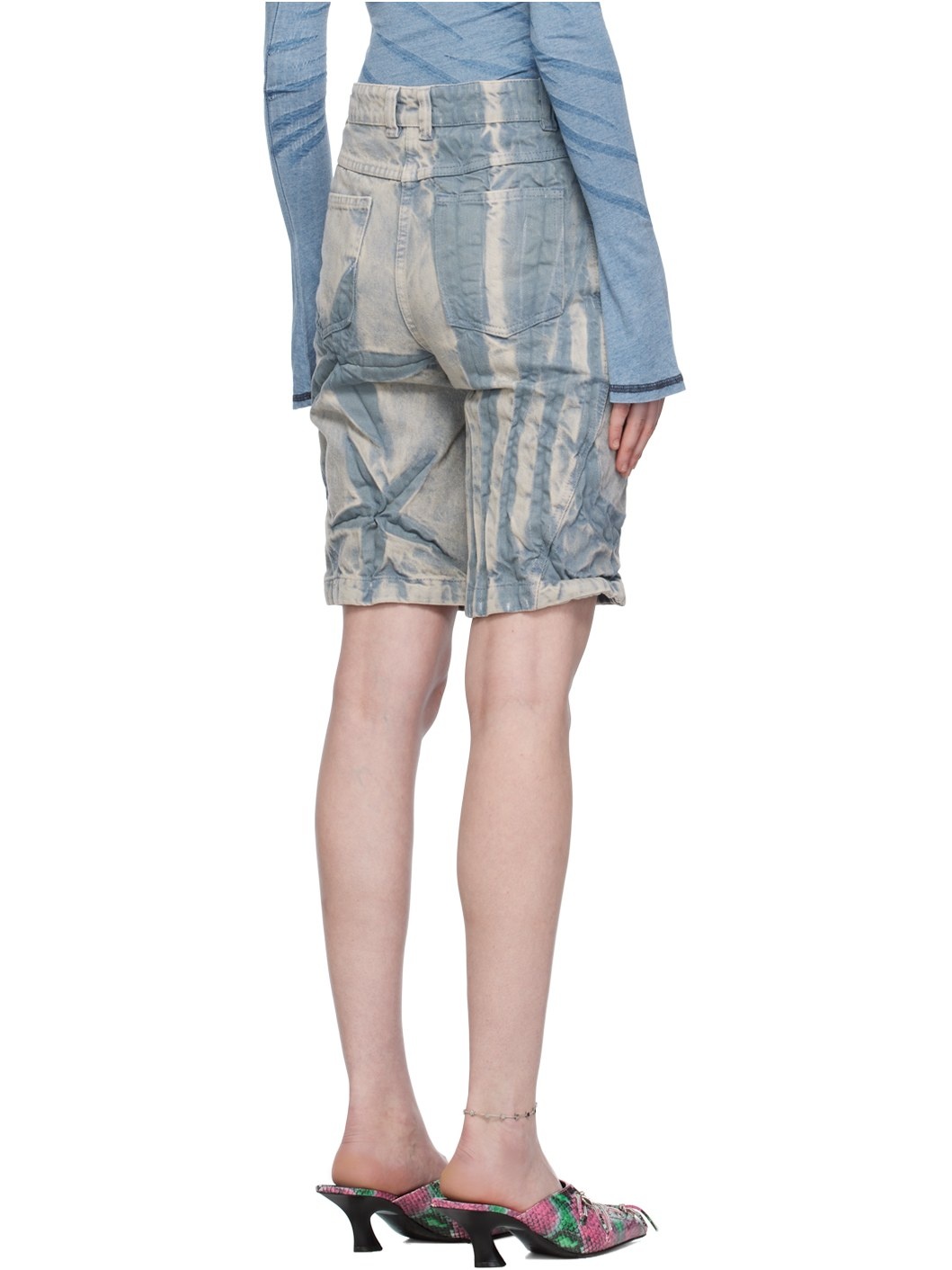 SSENSE Exclusive Blue Denim Shorts - 3