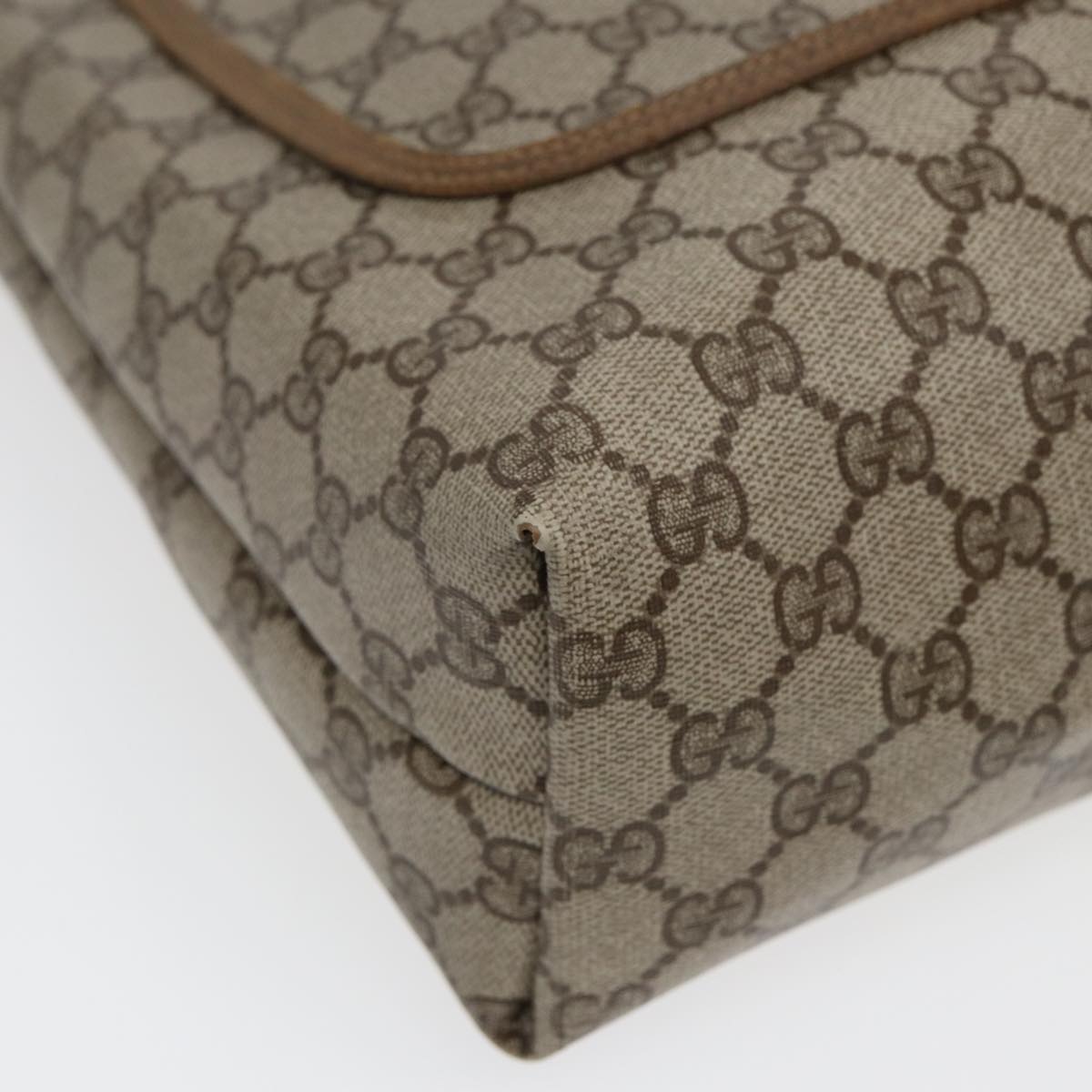 GUCCI GG Canvas Web Sherry Line Tote Bag Pvc Leather Beige Green Red - 15