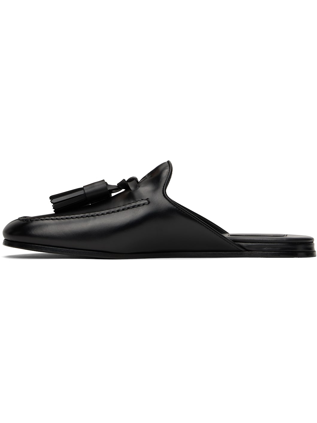 Black Leather Slippers - 3