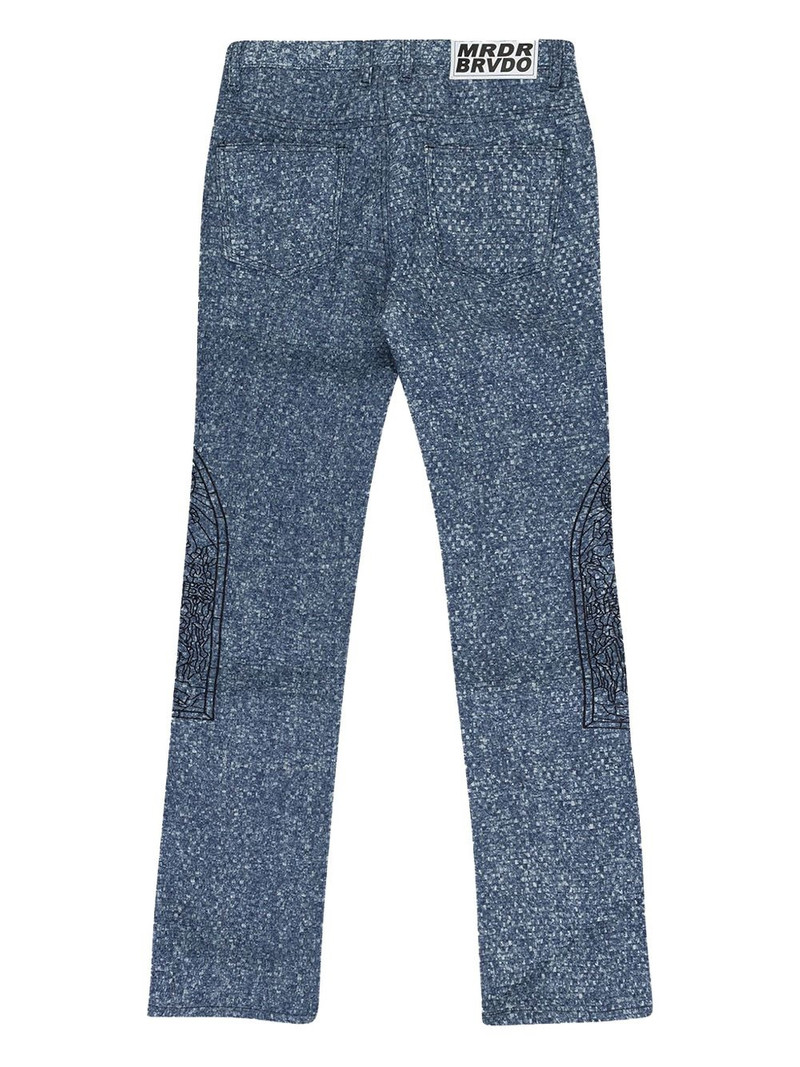 WHO DECIDES WAR textured-finish jeans outlook
