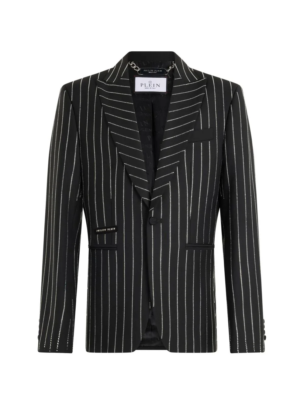 jacquard striped blazer - 1