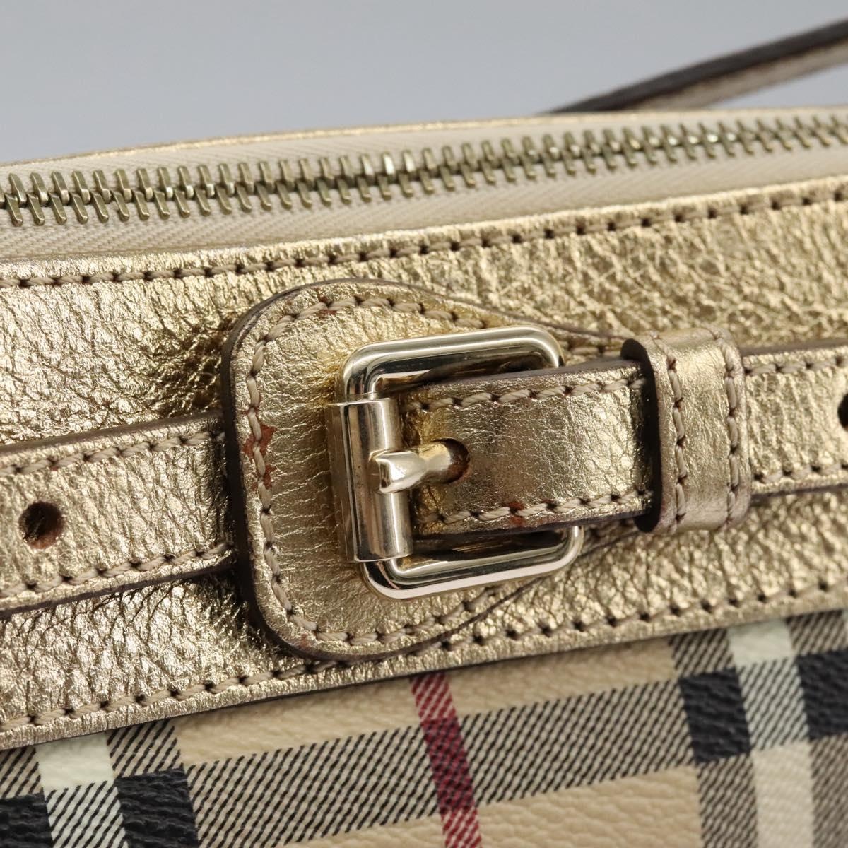 Burberry Nova Check Shoulder Bag Pvc Beige Gold - 10