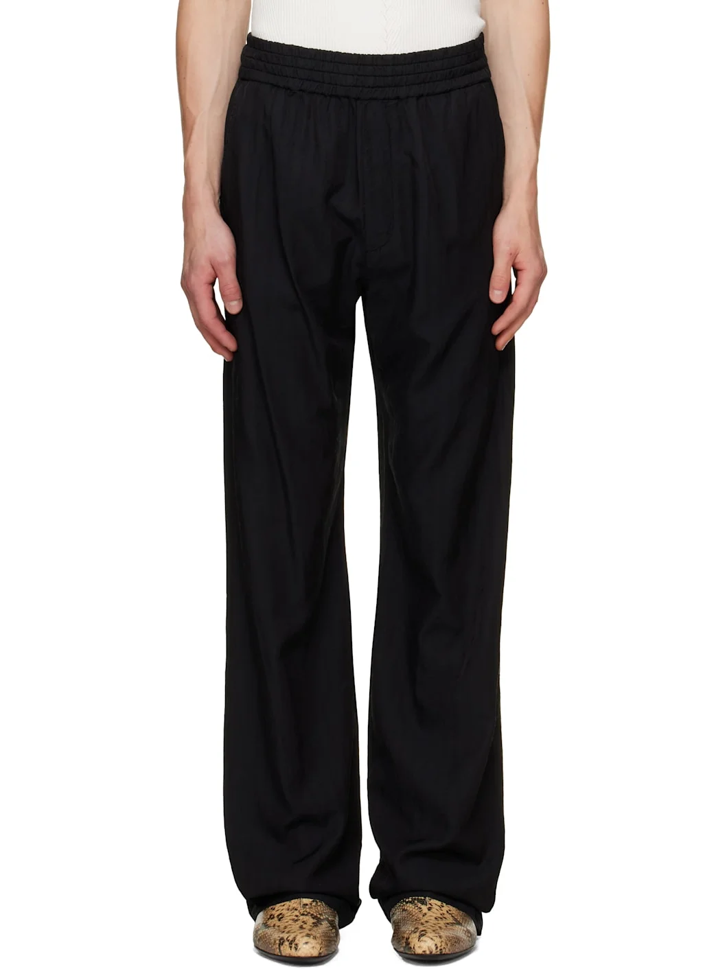 Black Elastic Waist Trousers - 1