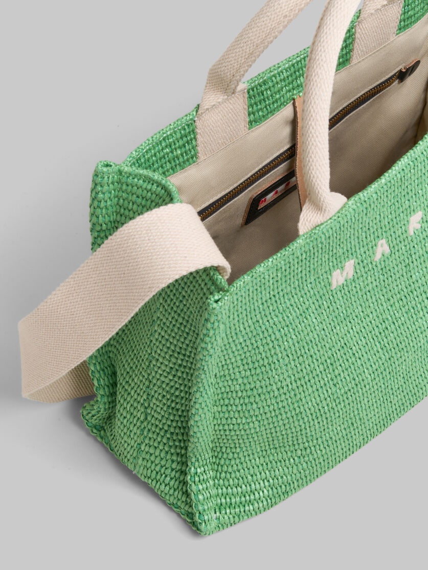 GREEN RAFFIA-EFFECT SMALL TOTE BAG - 3