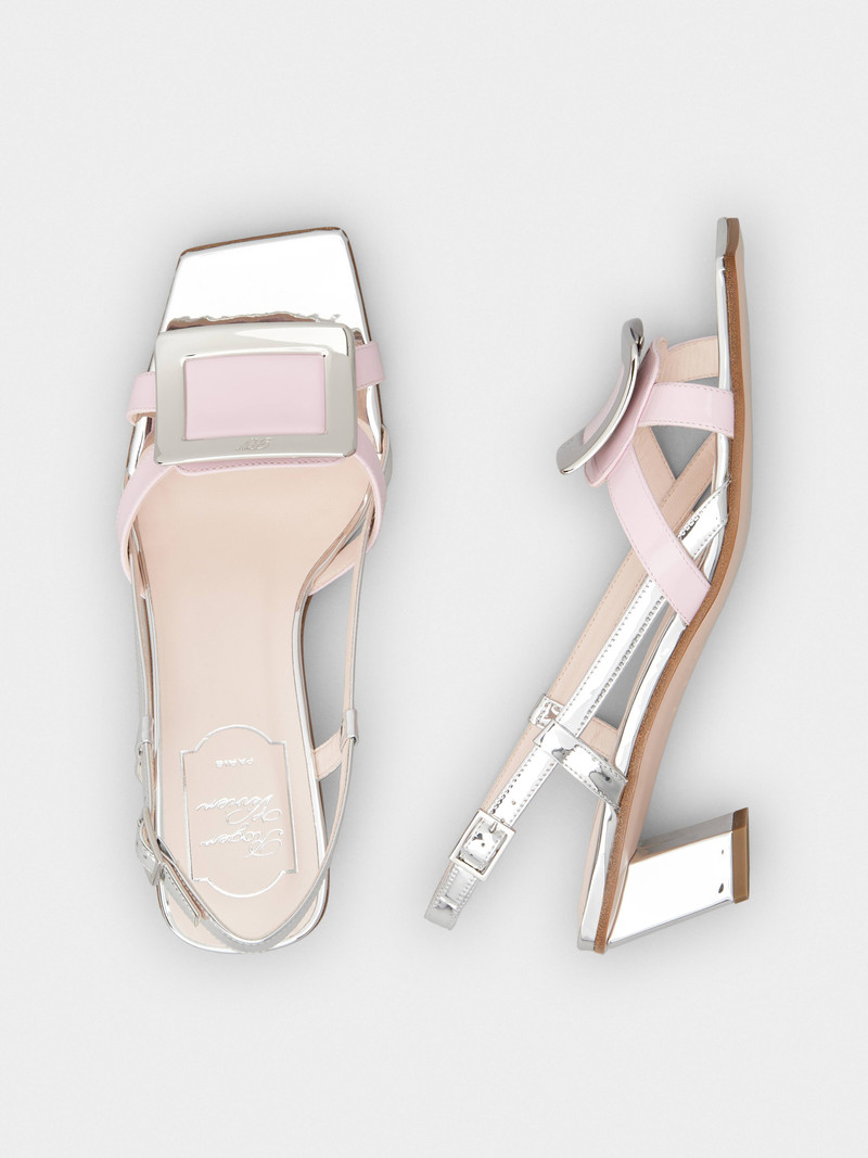 Belle Vivier Metal Buckle Sandals in Patent Leather 4