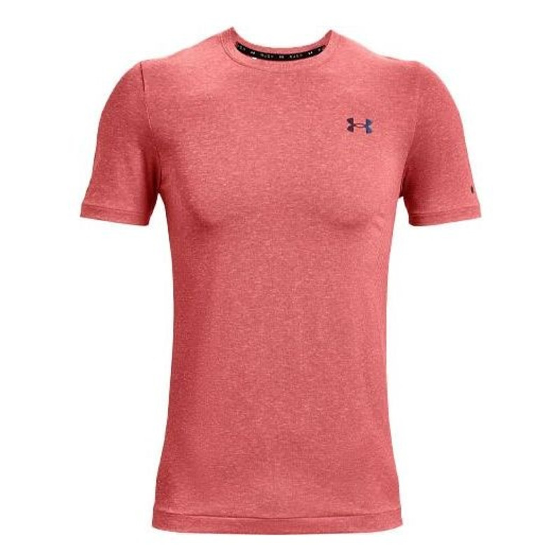 Men's Under Armour Rush Seamless Training Sports Round Neck Short Sleeve Red 1361130-690 - 1
