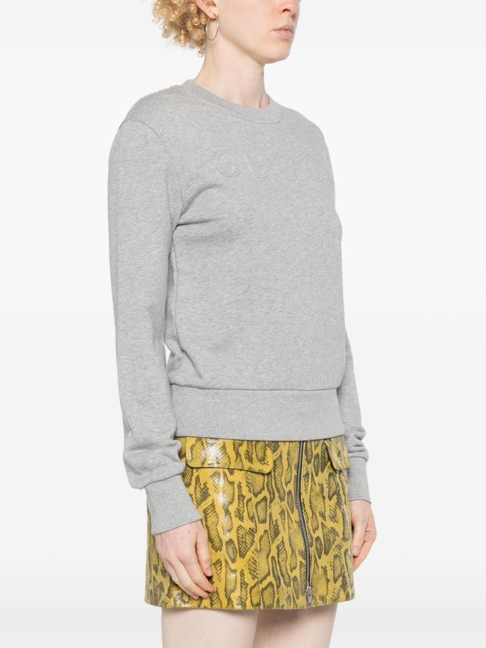 logo-embossed cotton sweatshirt - 3