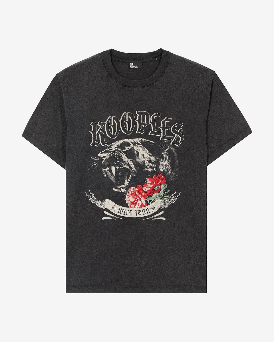 T-SHIRT WITH BLACK SCREEN PRINT - 1