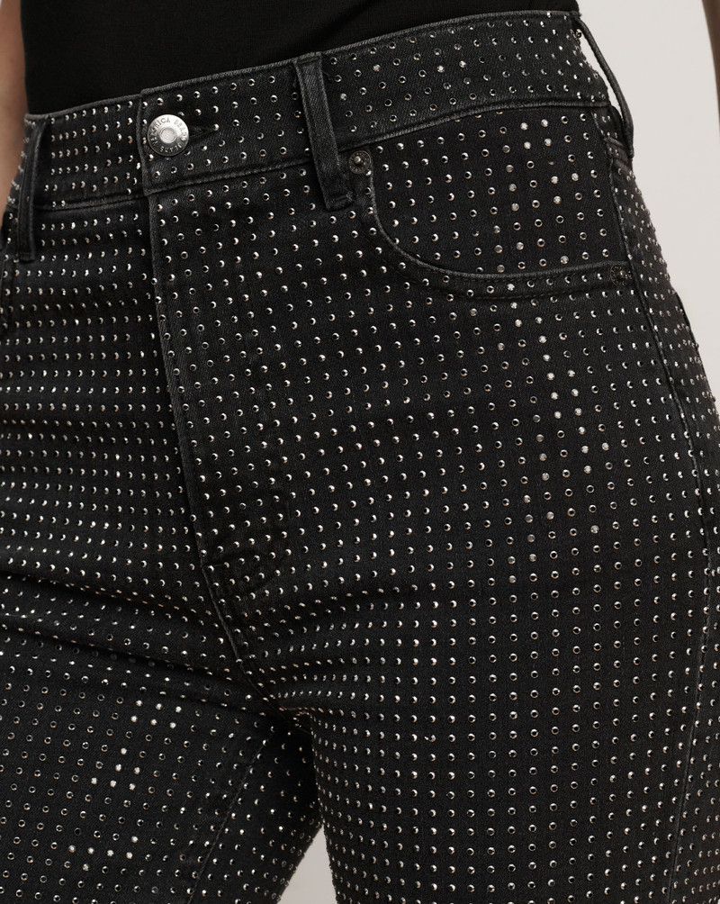 CROSBIE RHINESTONE SLIM WIDE-LEG JEAN 7