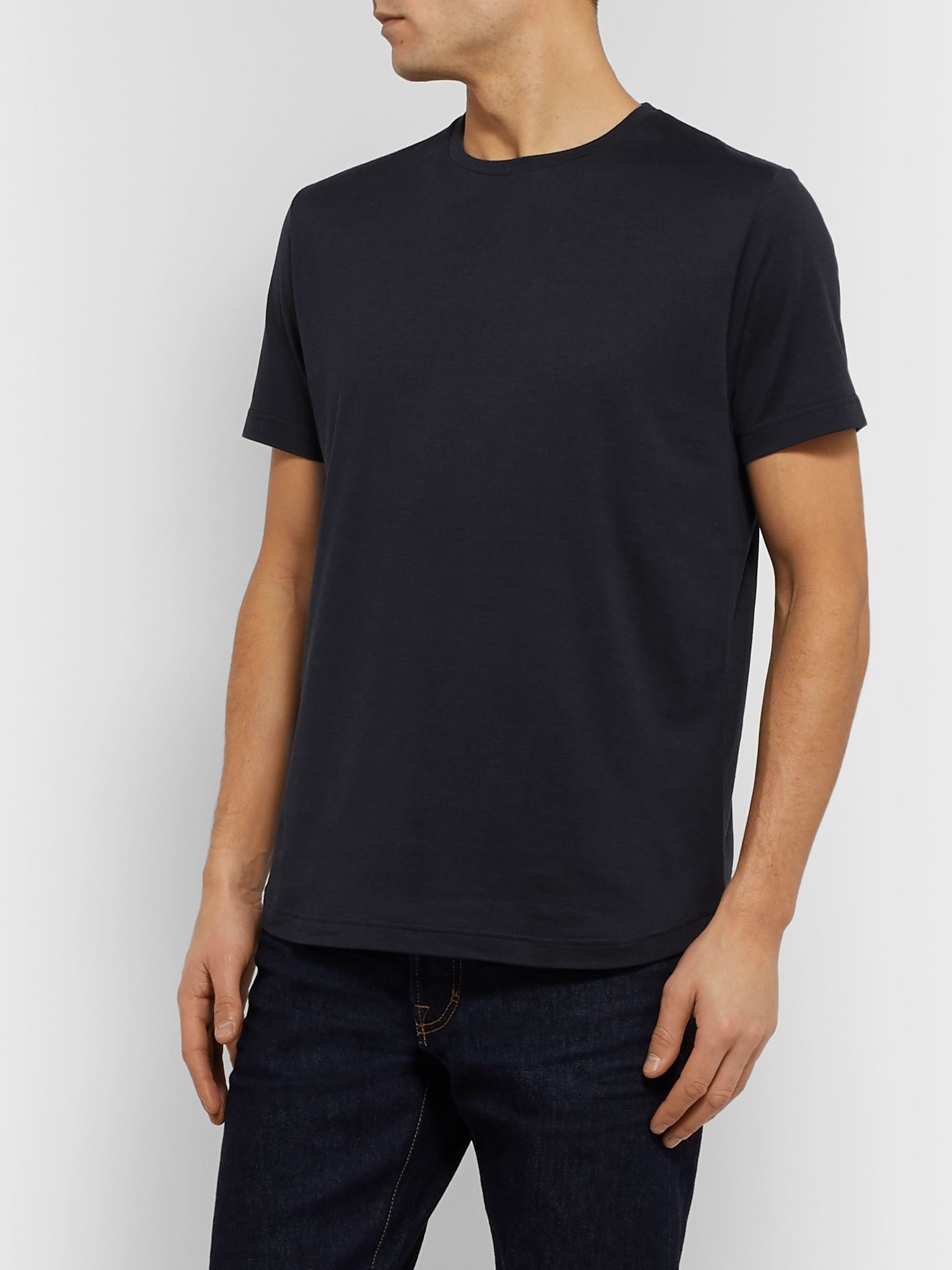 Slim-Fit Silk and Cotton-Blend Jersey T-Shirt - 4