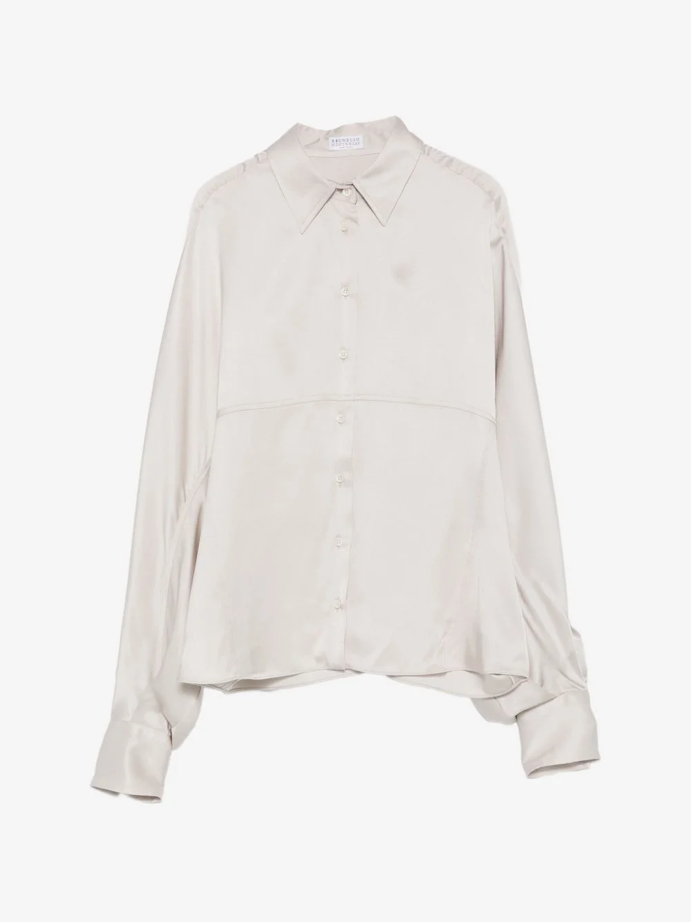 batwing-sleeve silk shirt - 1