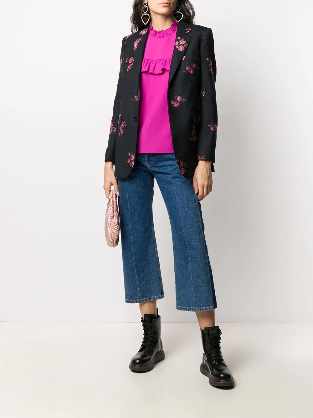 floral print single-breasted blazer - 2