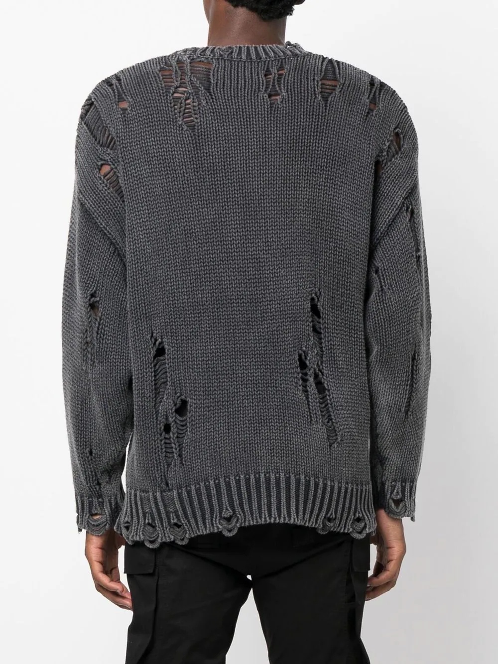 distressed-effect pullover jumper - 4