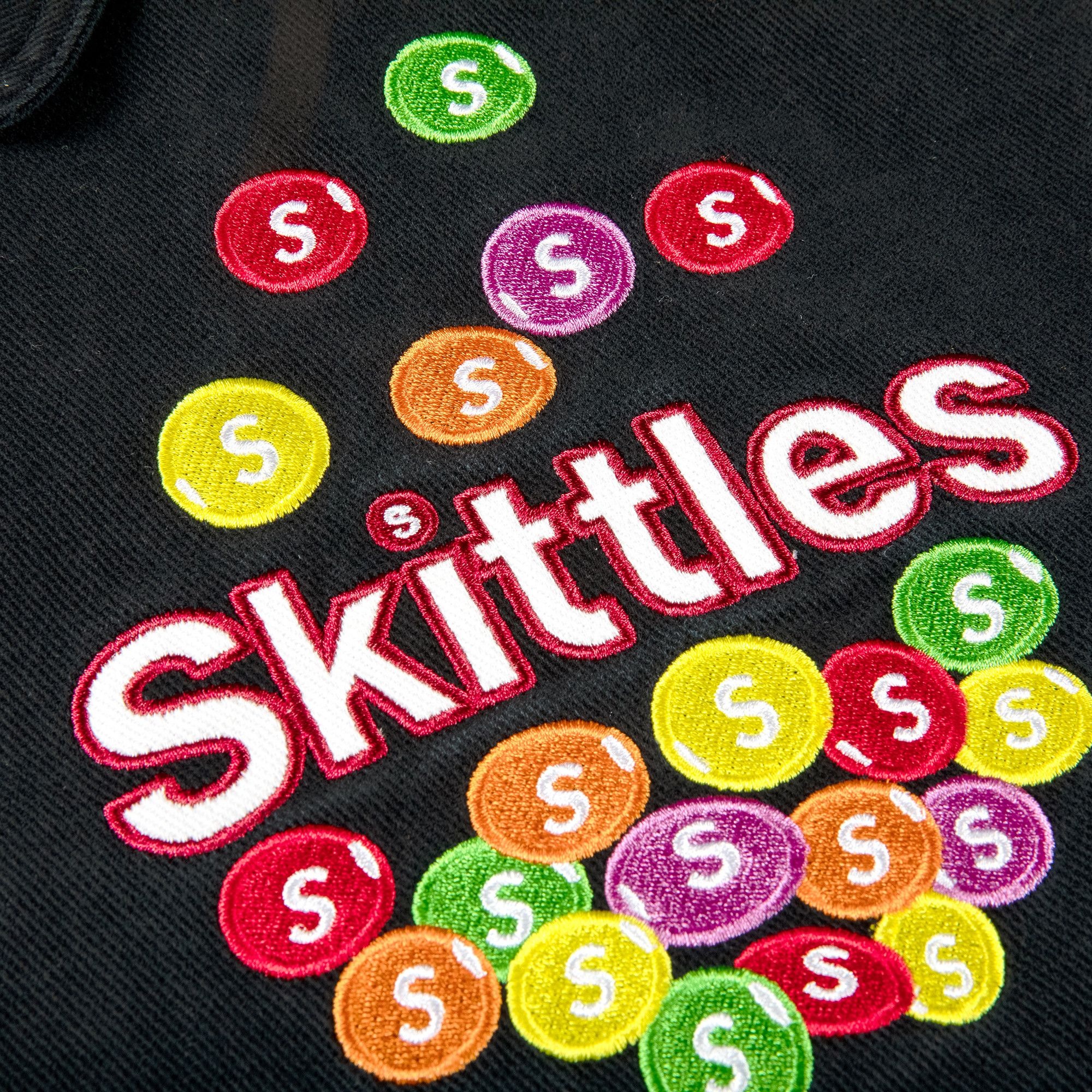 Supreme x Skittles x Mitchell & Ness Varsity Jacket 'Black' - 3