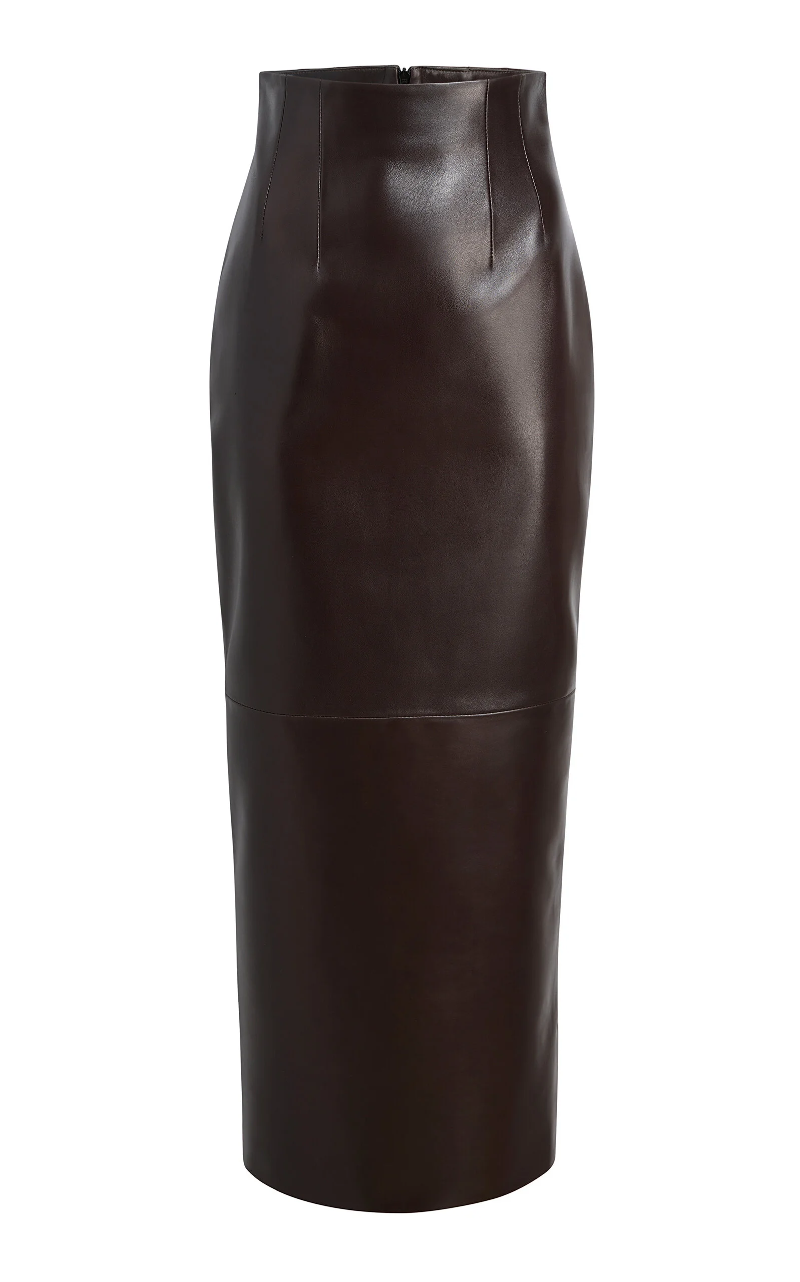 Loxley High-Rise Plonge Leather Maxi Skirt brown - 1