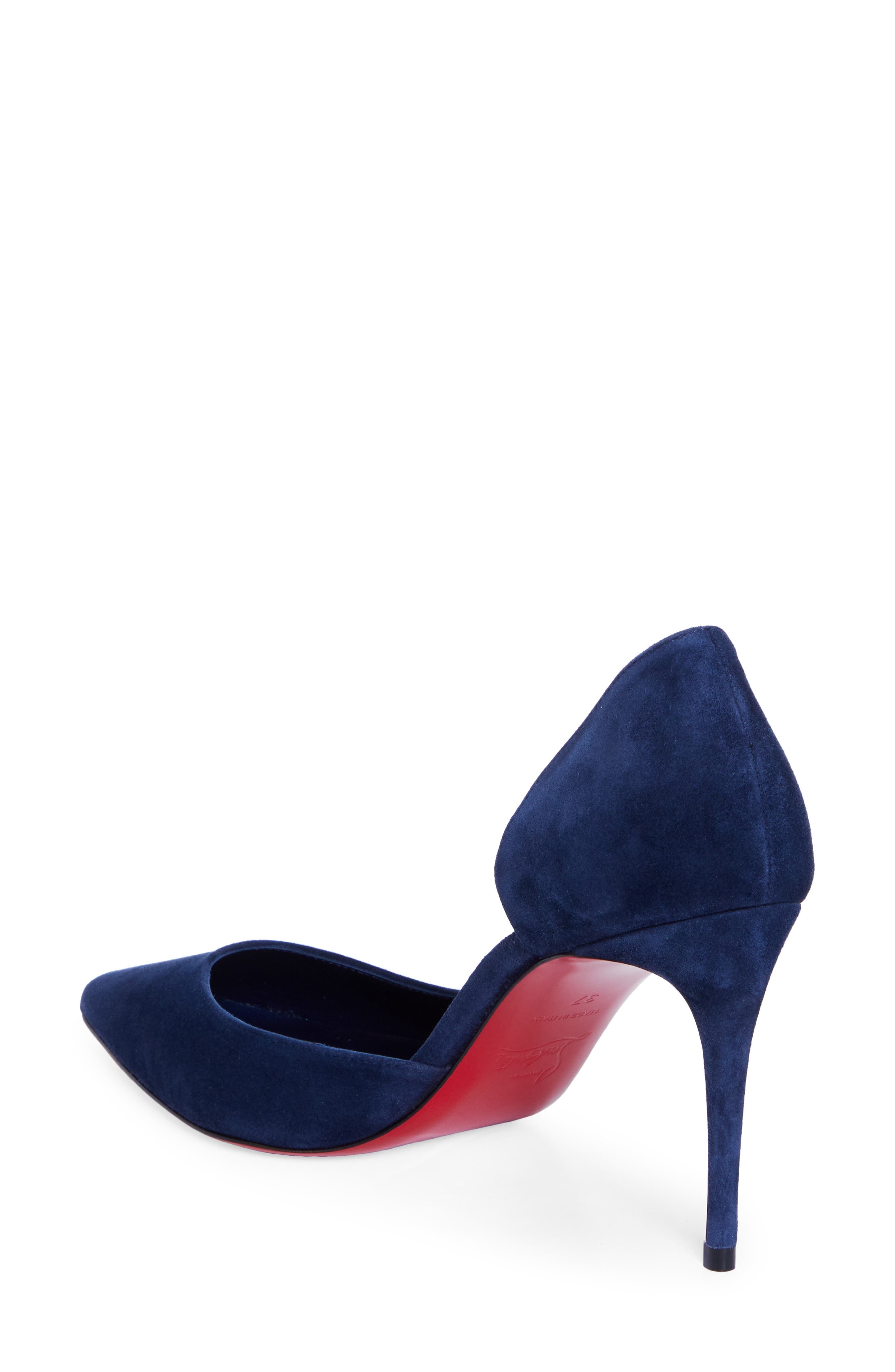 Christian Louboutin Iriza Pointed Toe Half d'Orsay Pump in Zaffiro/Lin Zaffiro at Nordstrom - 2