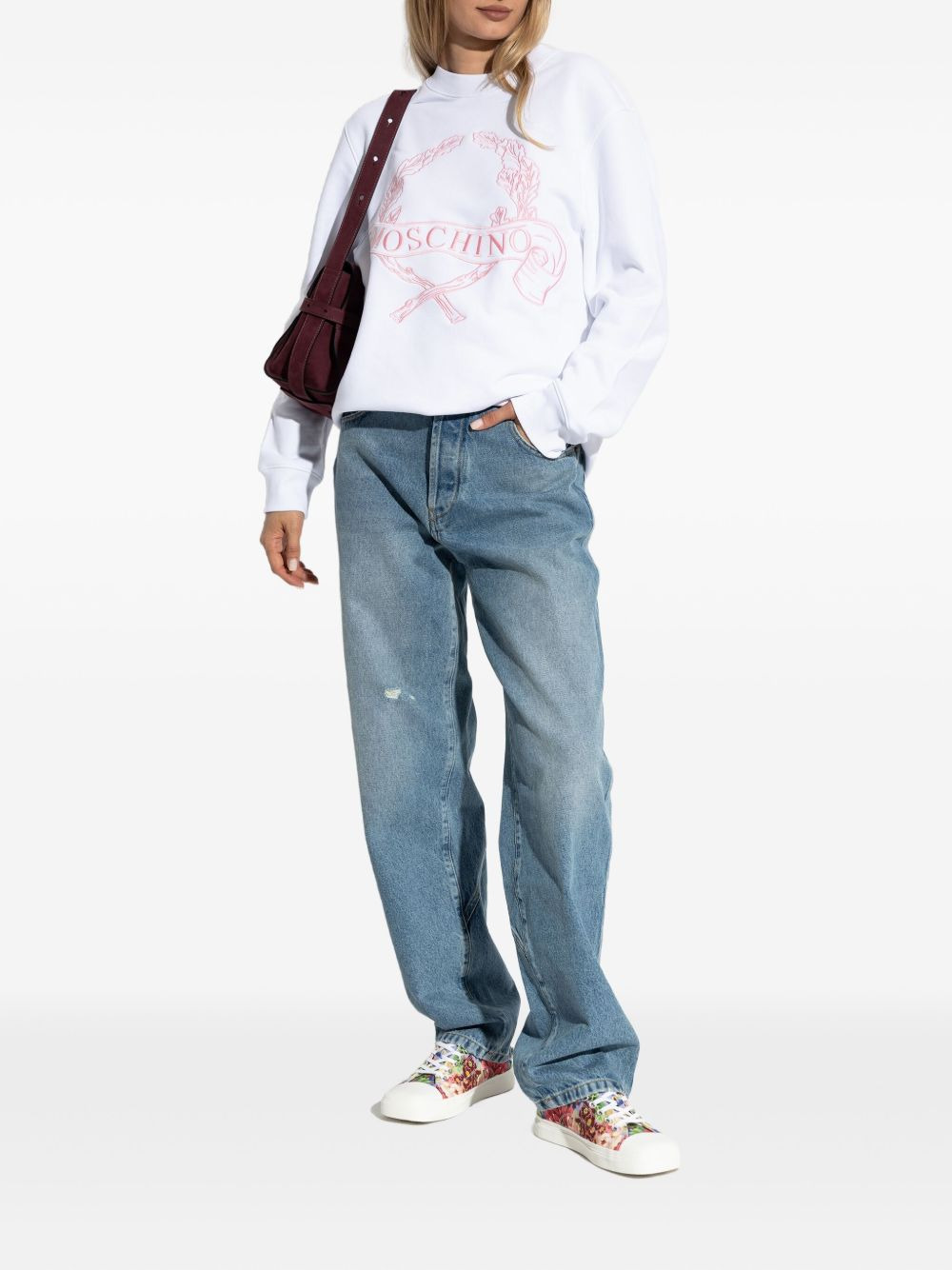 laurel wreath embroidered sweatshirt - 2