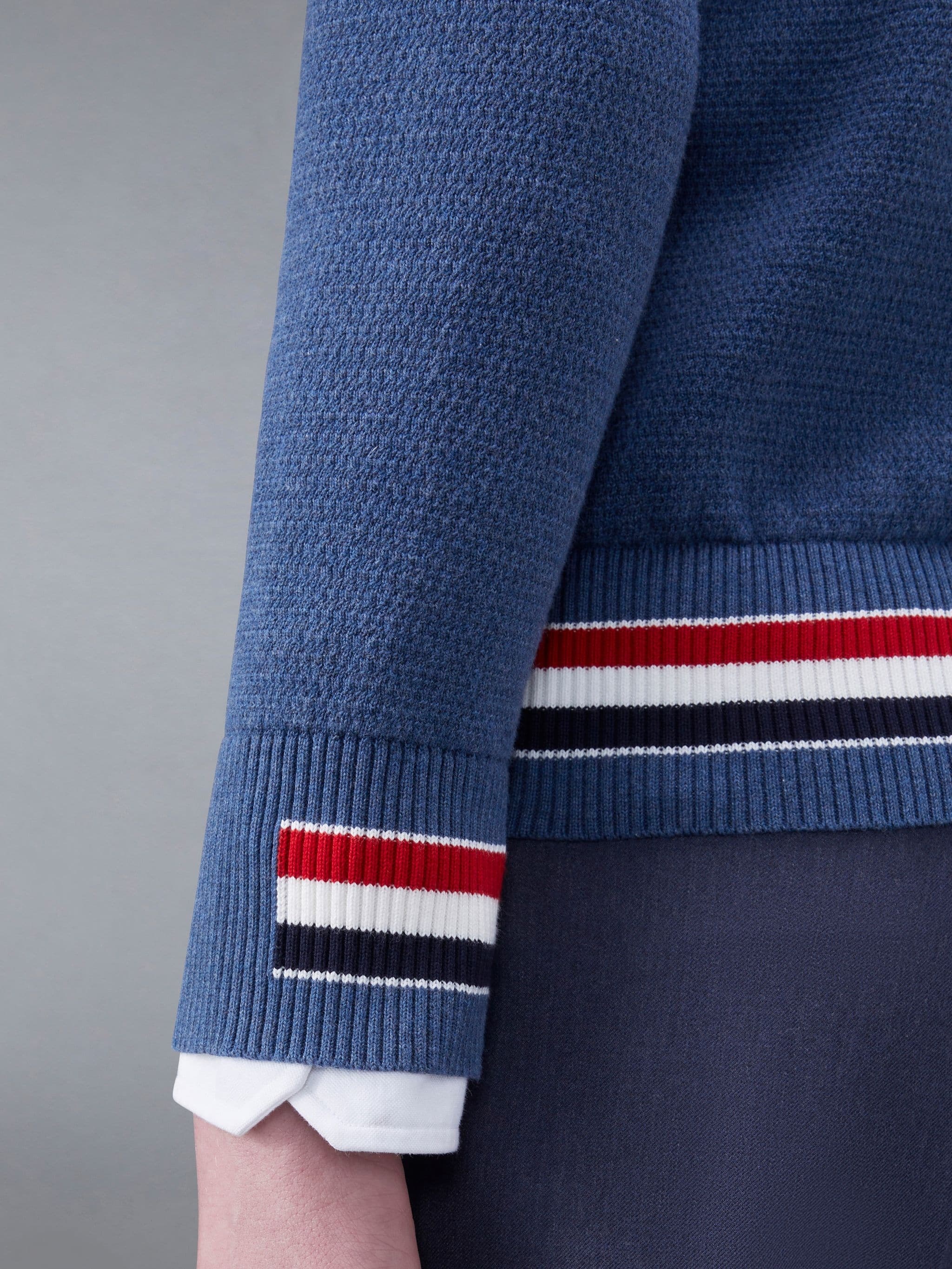 Textured Cotton Stripe Bomber Jacket - 5